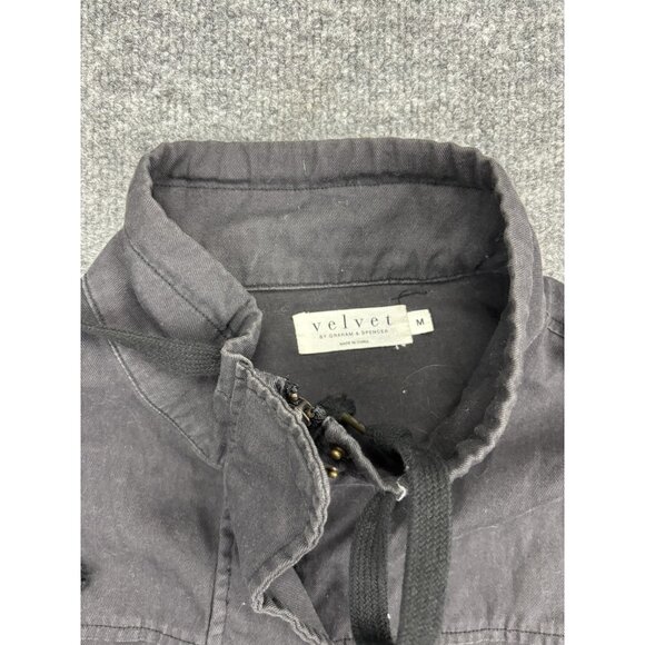 Velvet by Graham & Spencer Jacket Womens Medium Black Utility Cotton Parka Coat - Picture 2 of 8